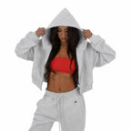 Premium Haven Cropped Zip - Up Hoodie - Elites Aera