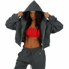 Premium Haven Cropped Zip - Up Hoodie - Elites Aera