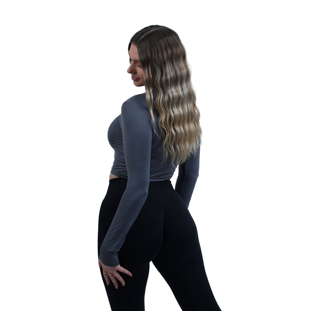 Grey Cropped Longsleeve - Elites Aera