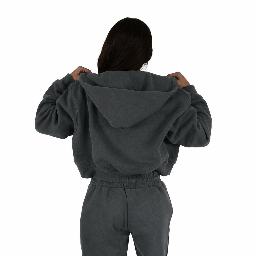 Premium Haven Cropped Zip - Up Hoodie - Elites Aera