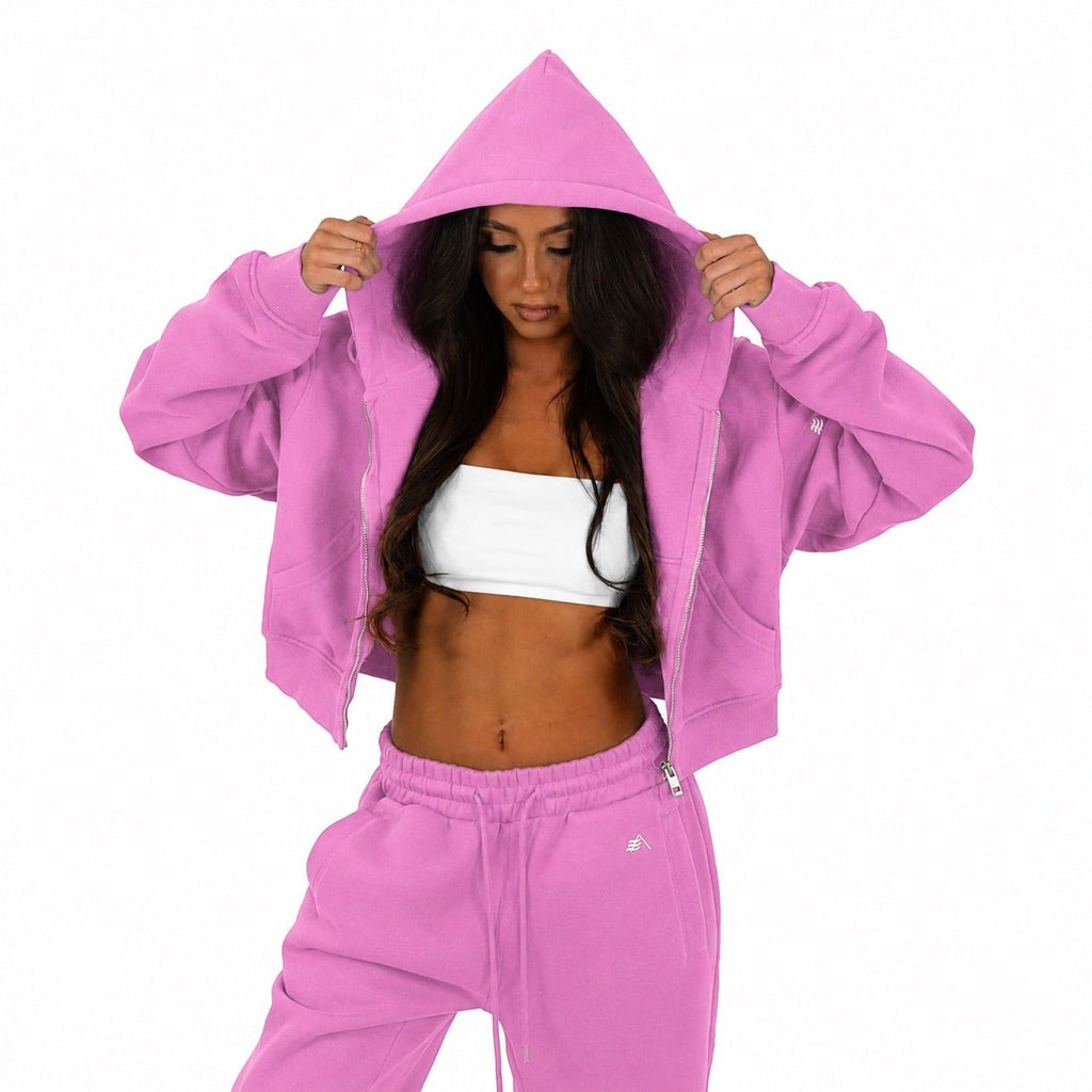 Premium Haven Cropped Zip - Up Hoodie - Elites Aera