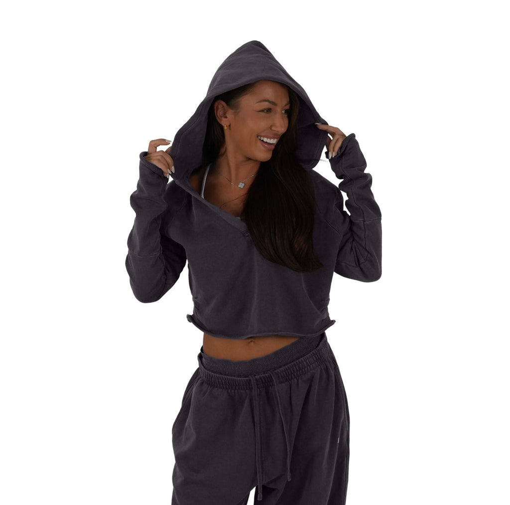Effortless Drift Cropped Hoodie - Elites Aera