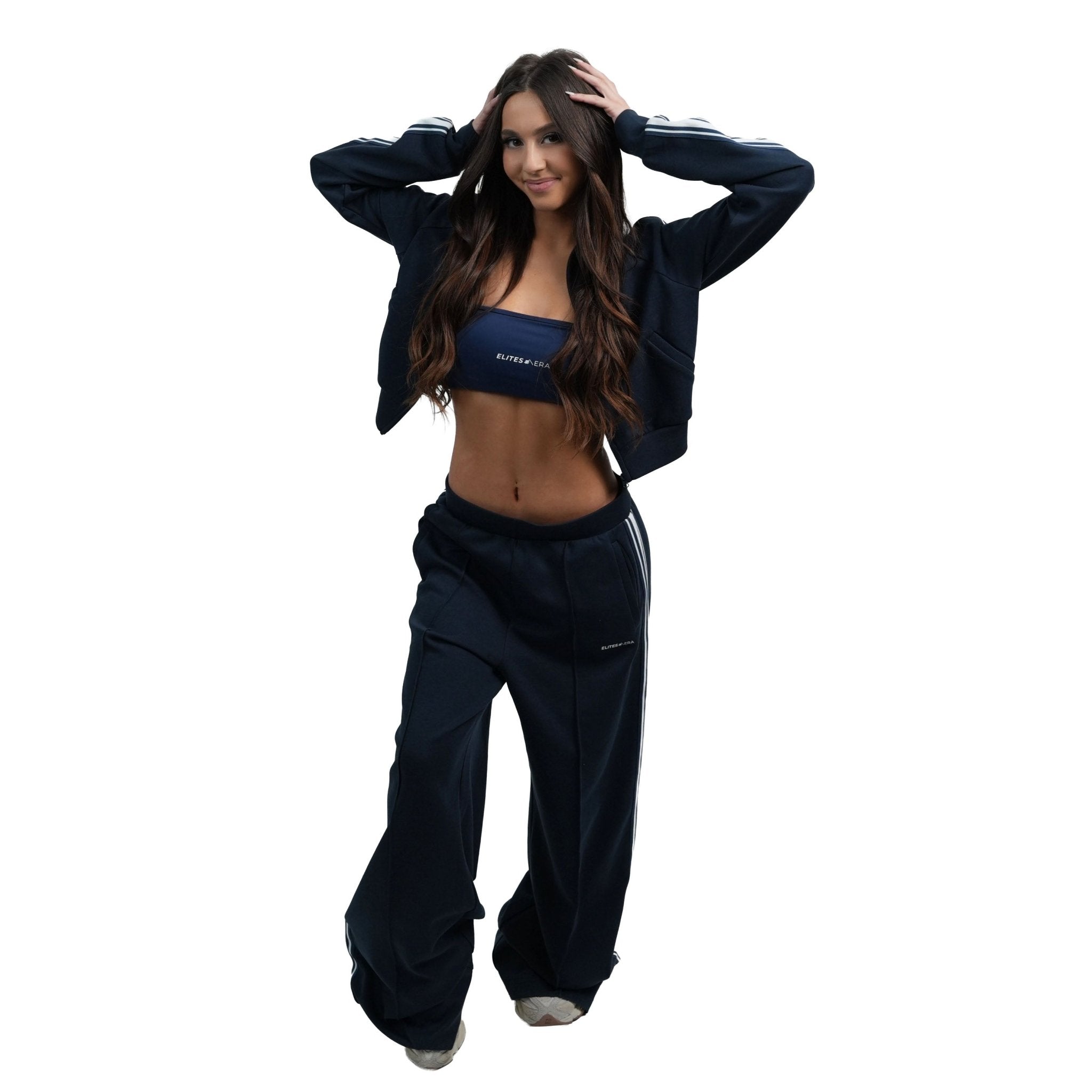 Women’s Blue Striped Zip - Up - Elites Aera