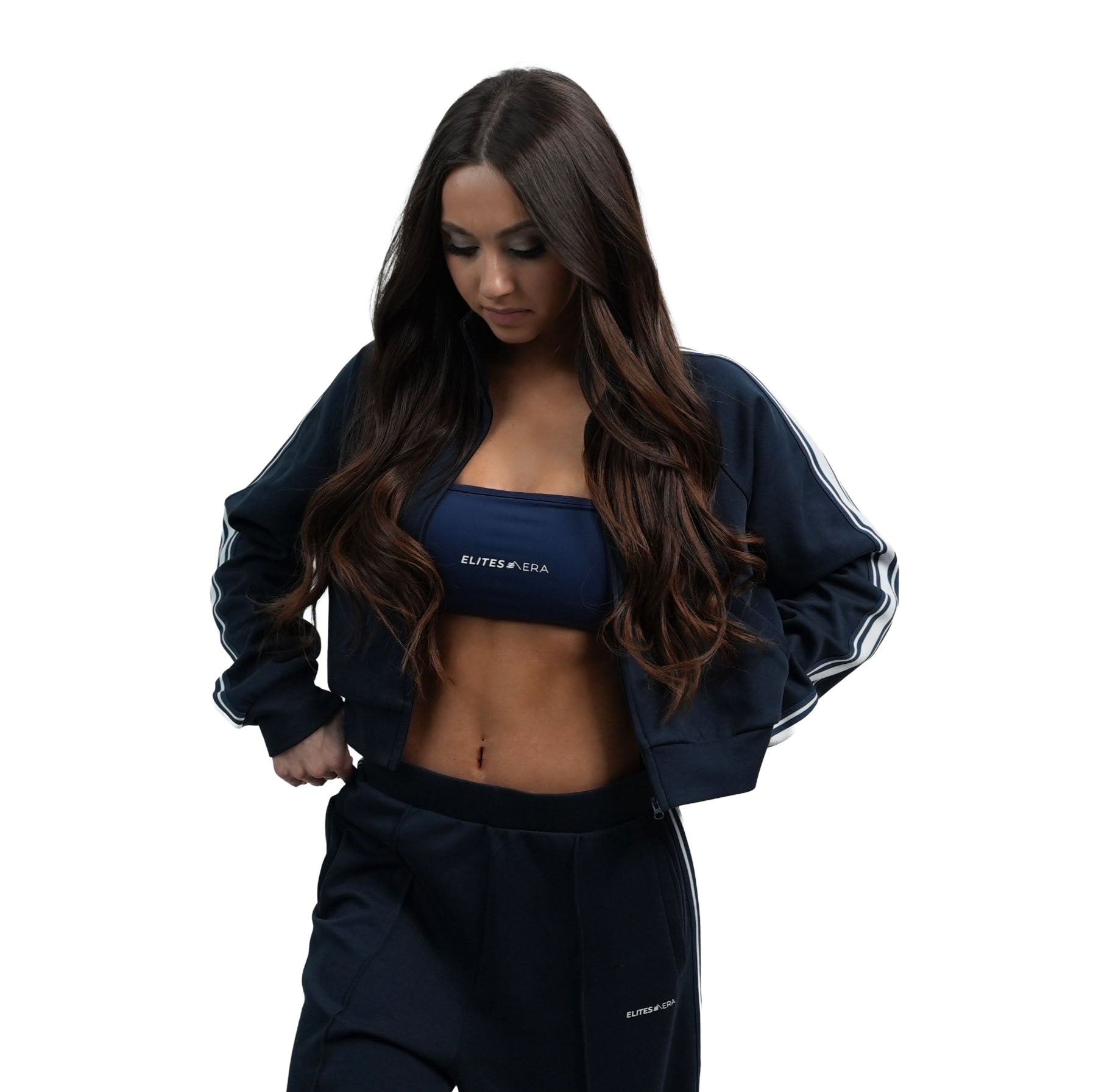 Women’s Blue Striped Zip - Up - Elites Aera