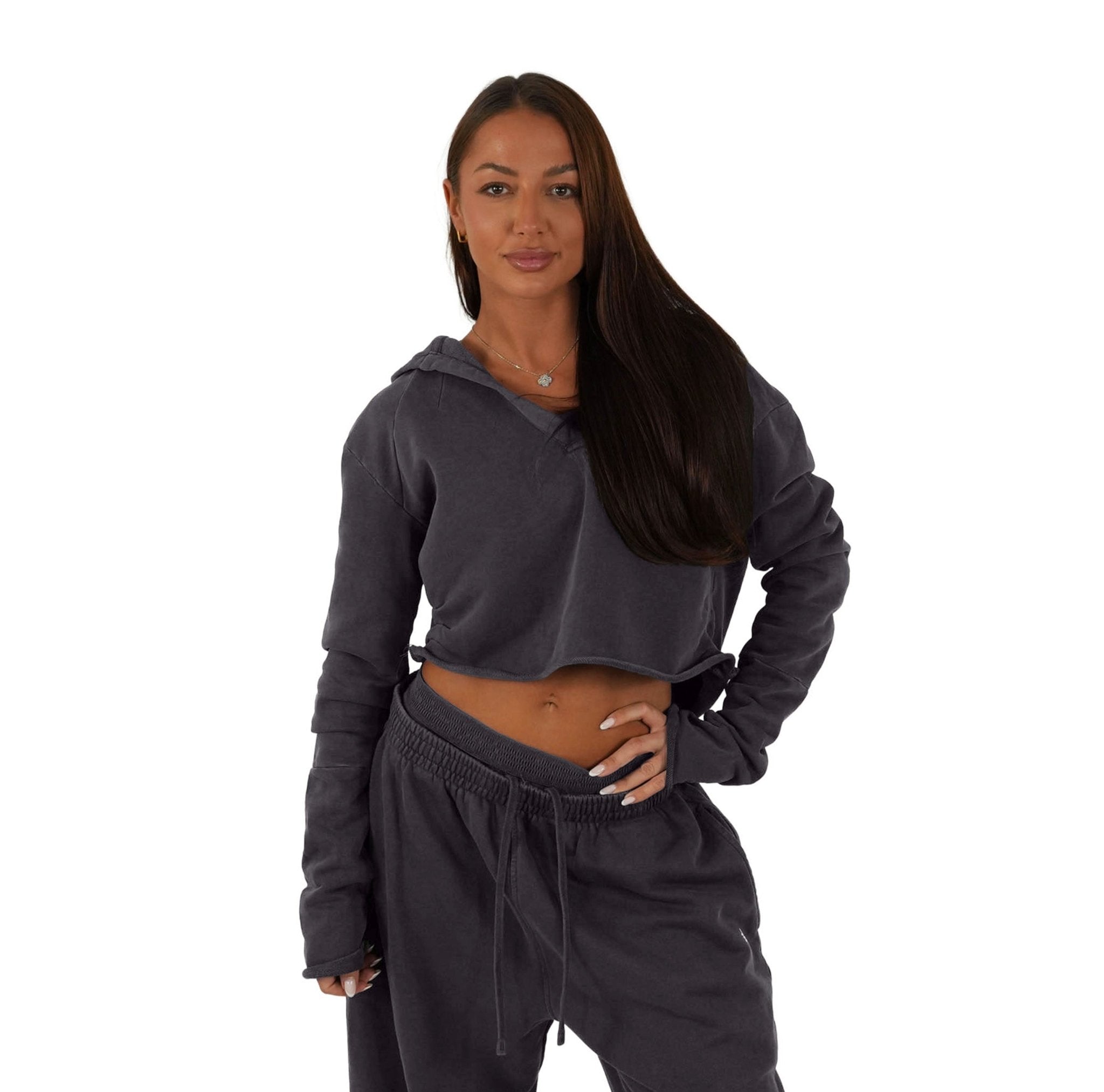 Effortless Drift Cropped Hoodie - Elites Aera