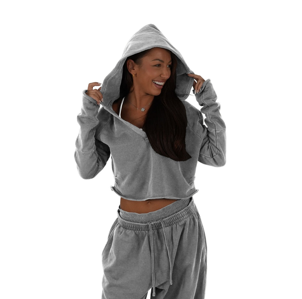 Effortless Drift Cropped Hoodie - Elites Aera