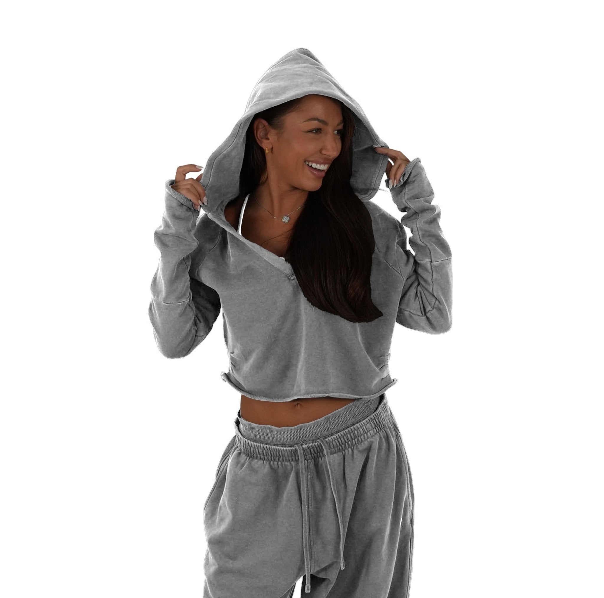 Effortless Drift Cropped Hoodie - Elites Aera
