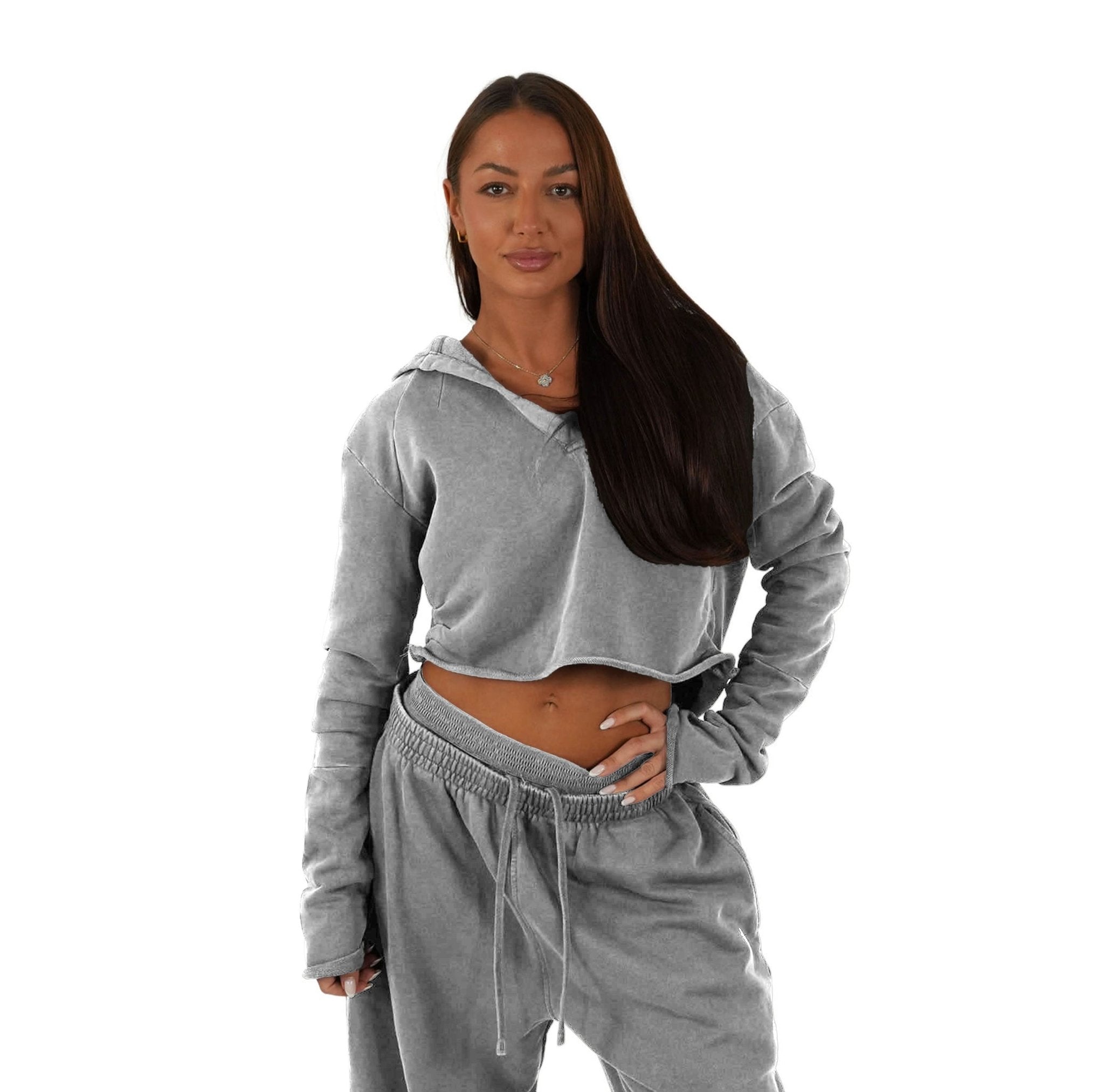 Effortless Drift Cropped Hoodie - Elites Aera